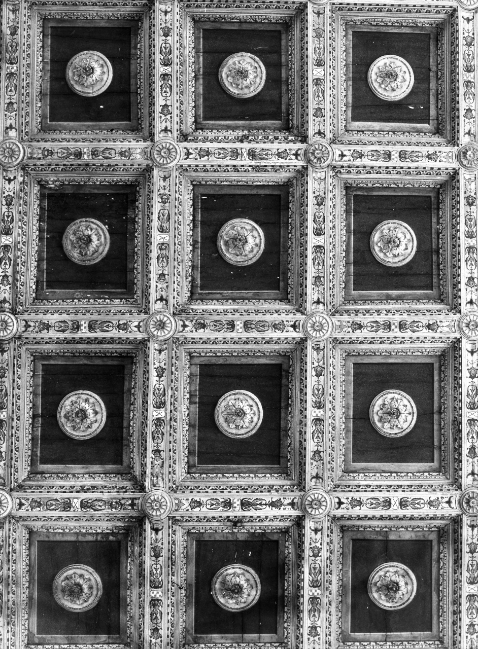 soffitto a cassettoni di Gerini Giovanni Battista di Antonio (attribuito), Antonio di Giovanni, Giovanni di Antonio (primo quarto sec. XVI)