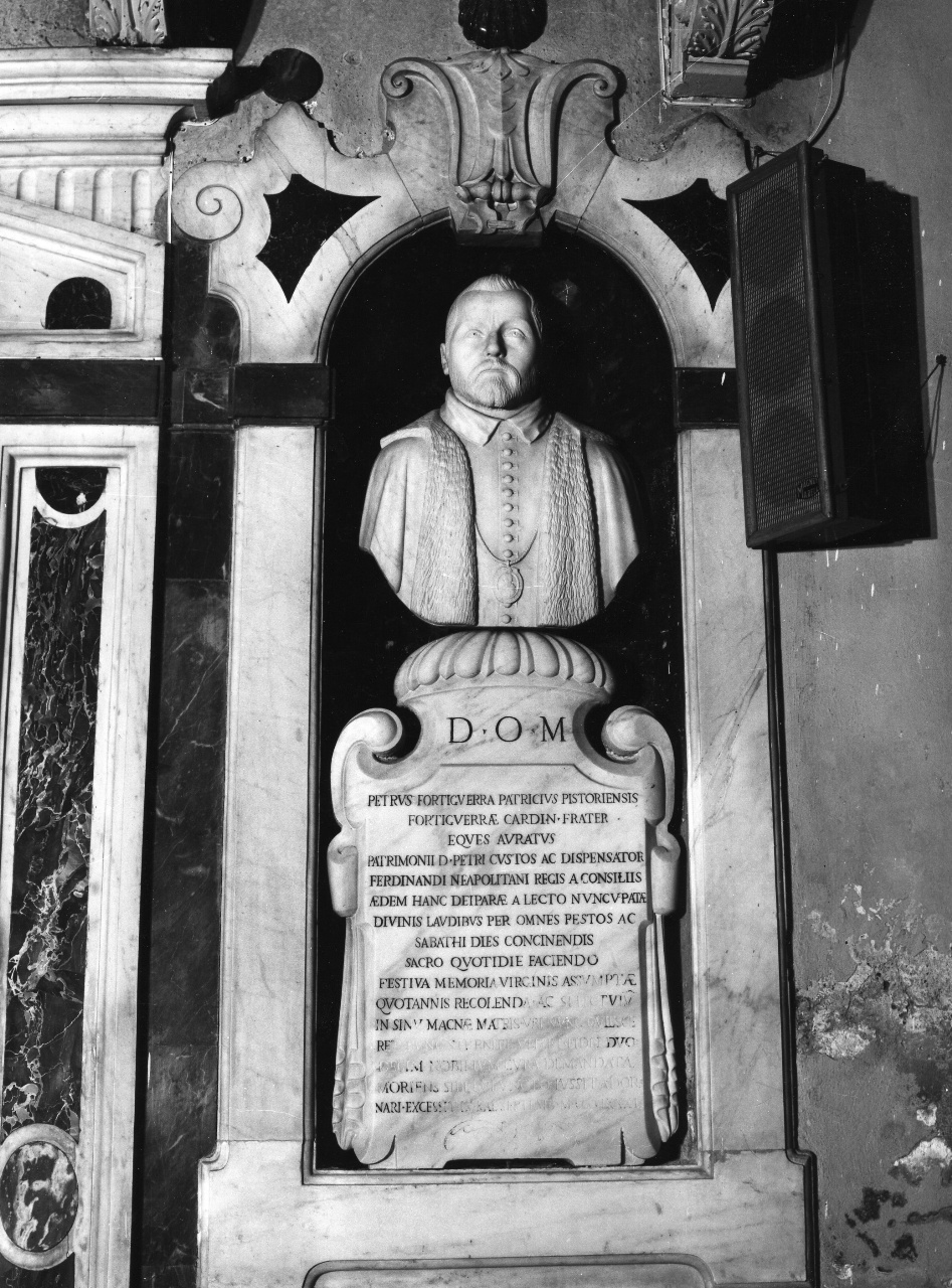 busto di Pietro Forteguerri, busto ritratto d'uomo (scultura, elemento d'insieme) di Brunetti Santi detto Poetino (attribuito) (sec. XVII)