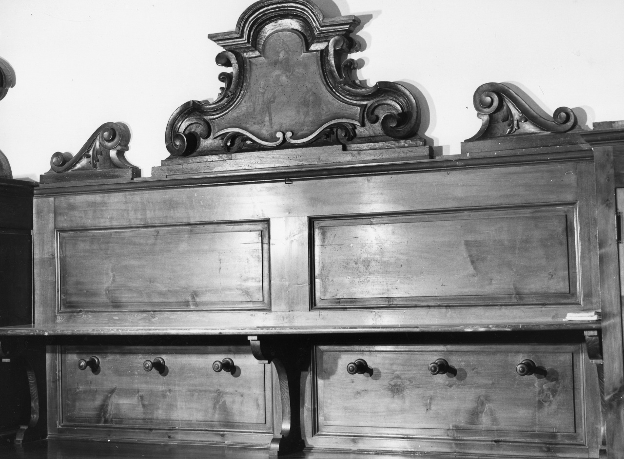 Madonna in gloria, San Lorenzo e San Pietro (bancone) - ambito toscano (prima metà sec. XVIII)