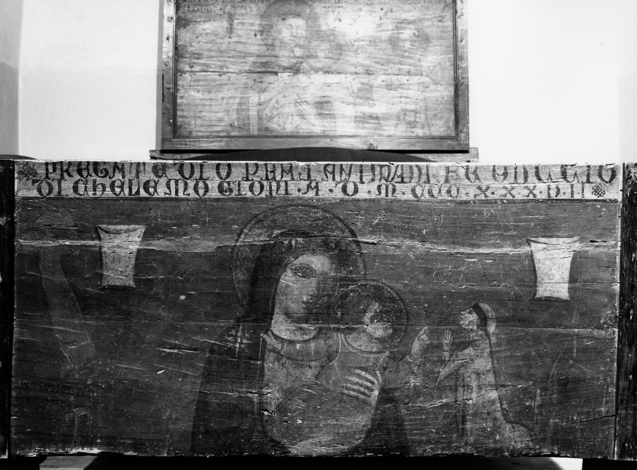 Madonna con Bambino e committente (dipinto) - ambito pistoiese (sec. XIV)