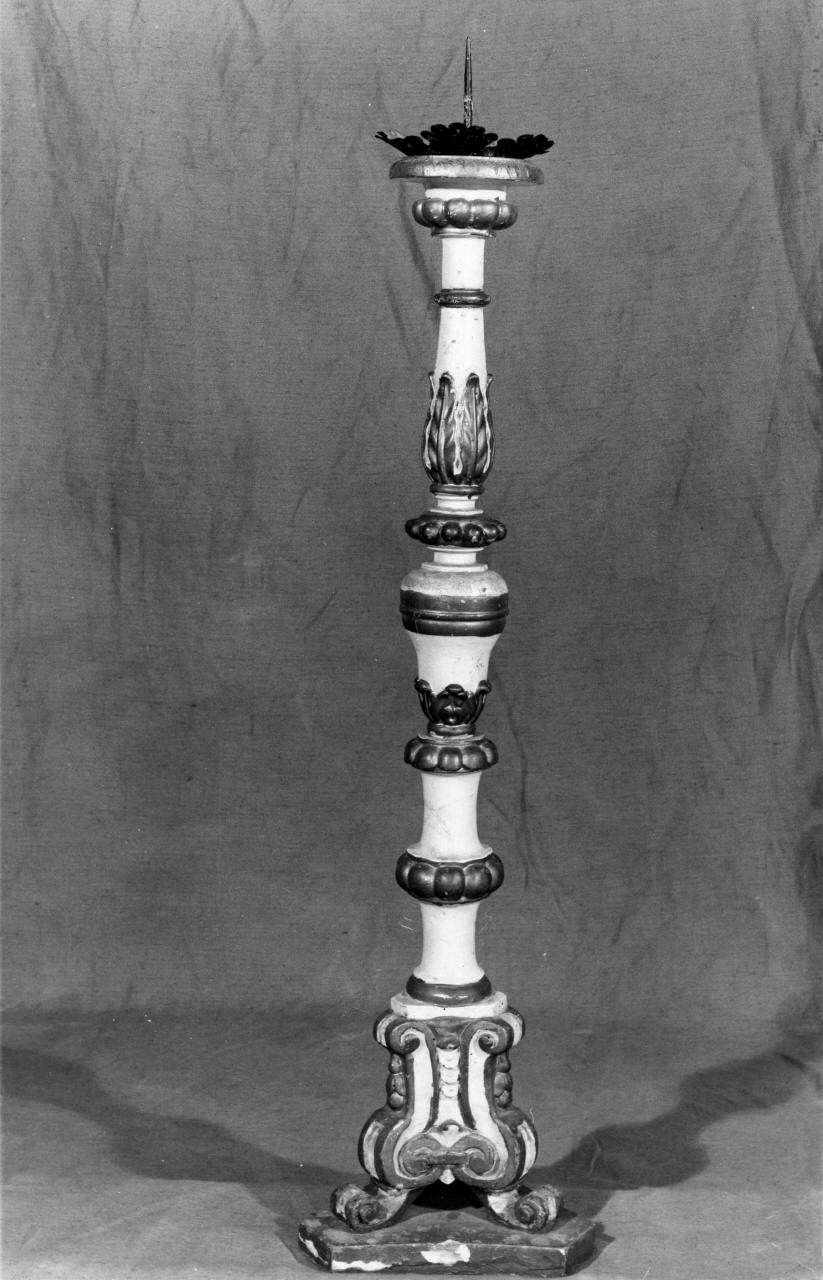 candelabro - bottega toscana (fine/inizio secc. XVIII/ XIX)