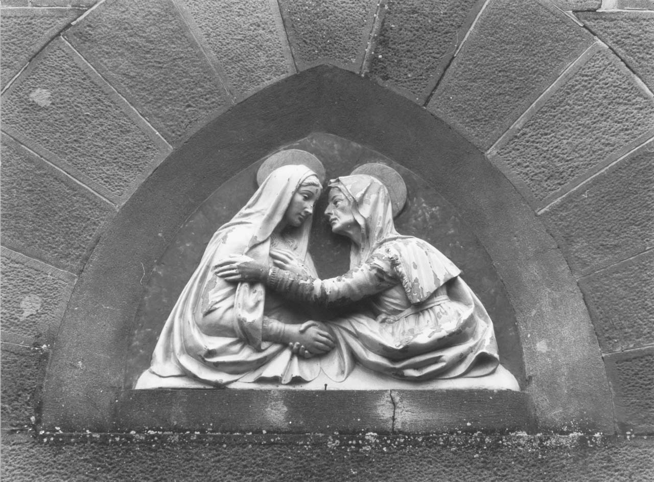 visitazione (rilievo) - manifattura toscana (prima metà sec. XX)