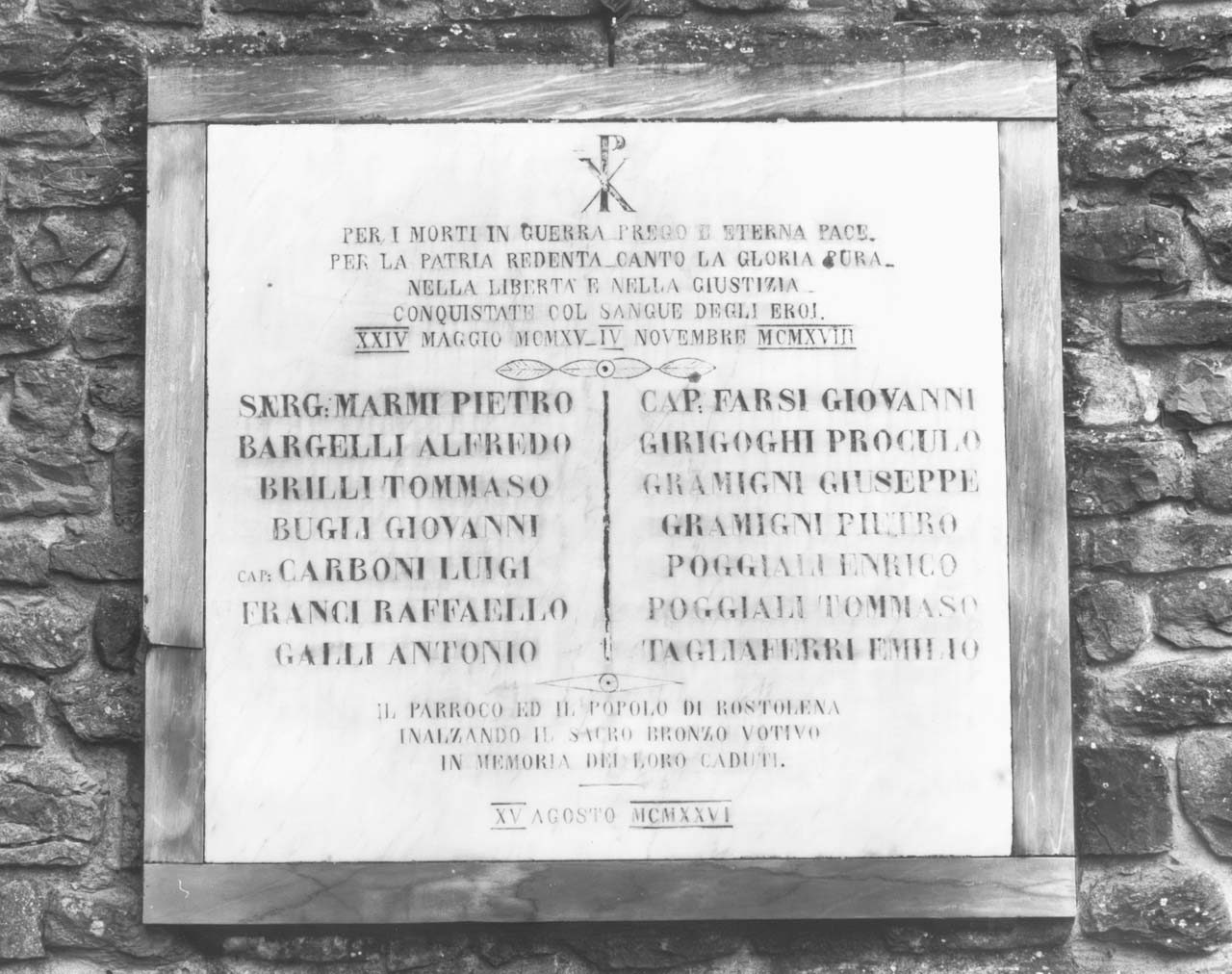 lapide commemorativa - manifattura toscana (sec. XX)