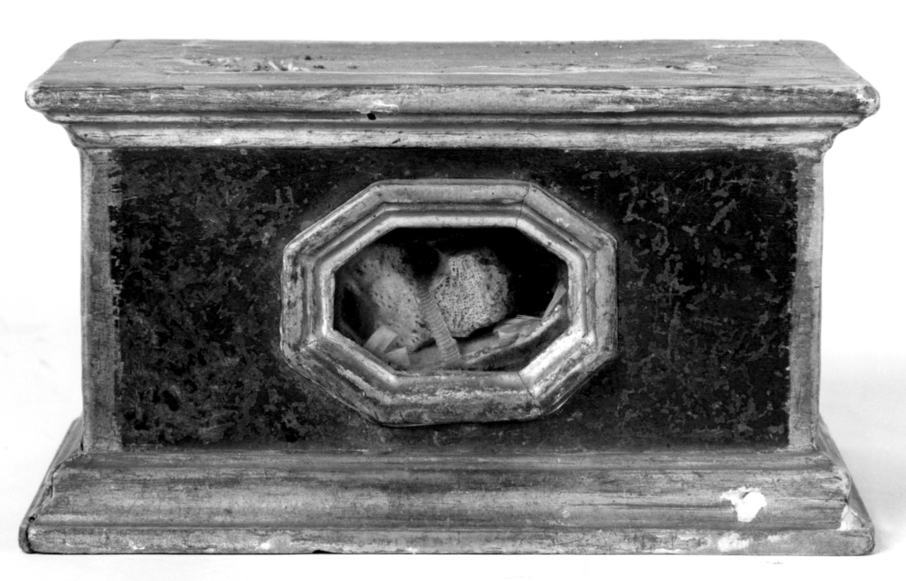 reliquiario a teca - a cassetta - produzione toscana (sec. XIX)