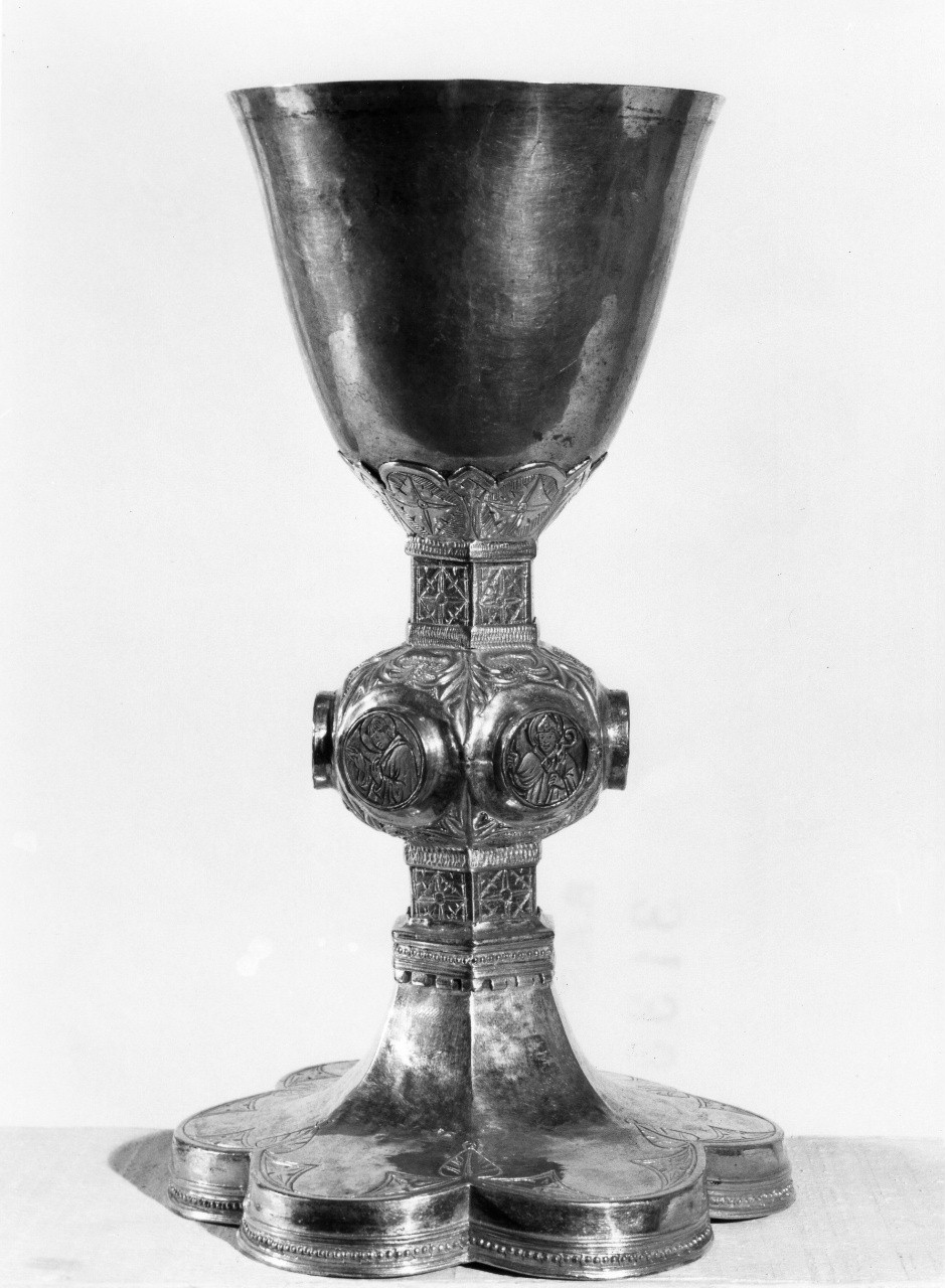 Cristo in pietà con la Madonna, San Giovanni Evangelista e Santi (calice) - bottega fiorentina (prima metà sec. XV)