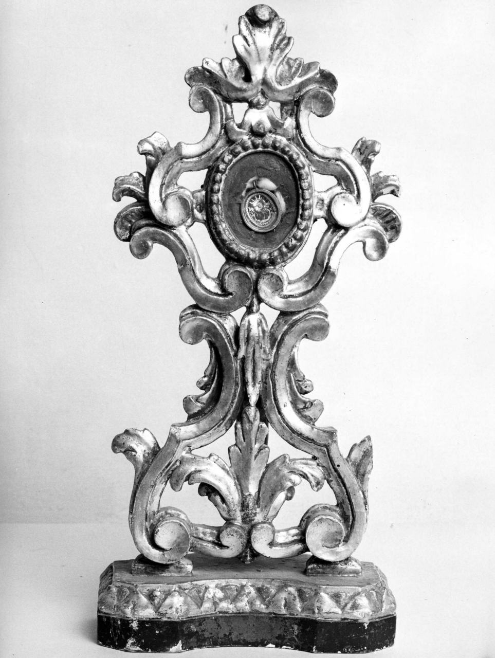 reliquiario - a ostensorio - bottega toscana (fine/inizio secc. XVIII/ XIX)