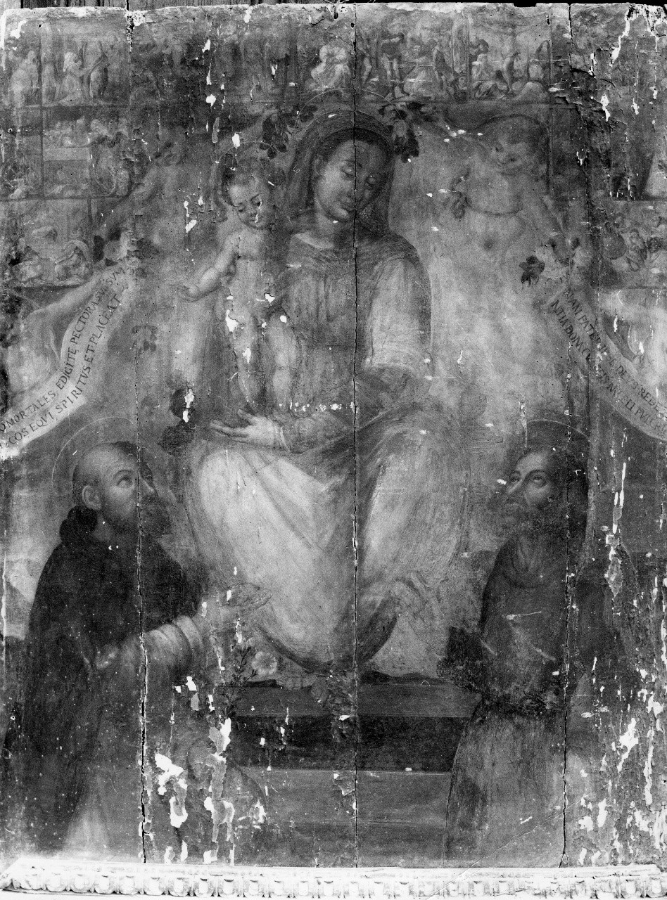 Madonna, San Francesco e San Domenico (dipinto) di Signoroccio Paolo detto Fra' Paolino (attribuito) (prima metà sec. XVI)