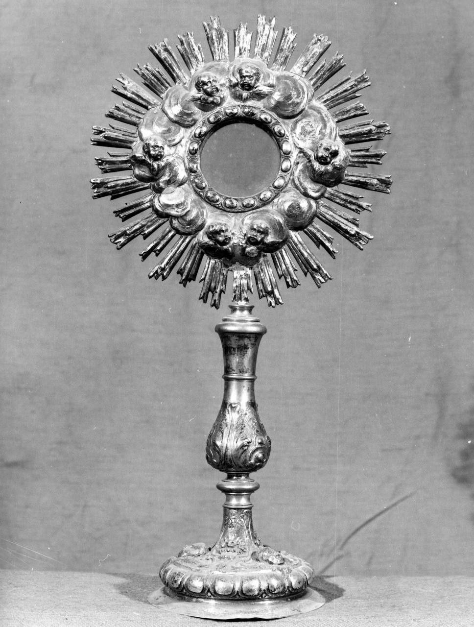 ostensorio - a raggiera - bottega toscana (fine/inizio secc. XVII/ XVIII)