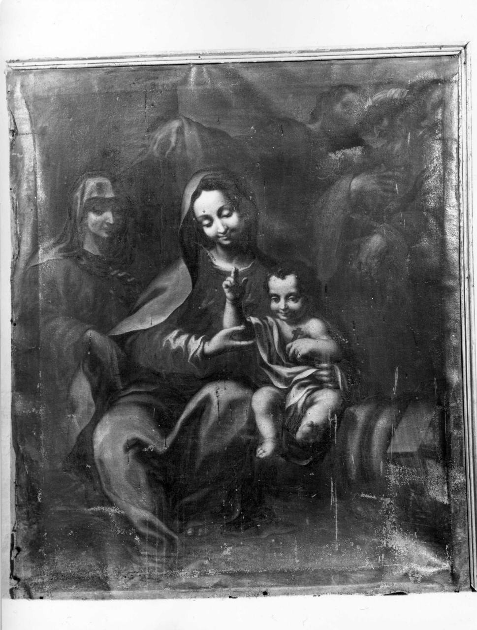 Madonna con Bambino, Sant'Anna e astanti (dipinto) - ambito toscano (fine/inizio secc. XVII/ XVIII)