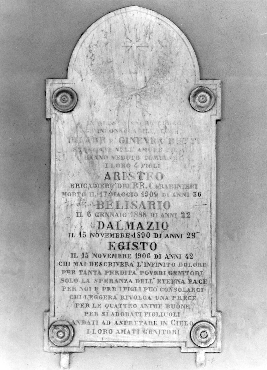 lastra tombale - bottega toscana (sec. XX)