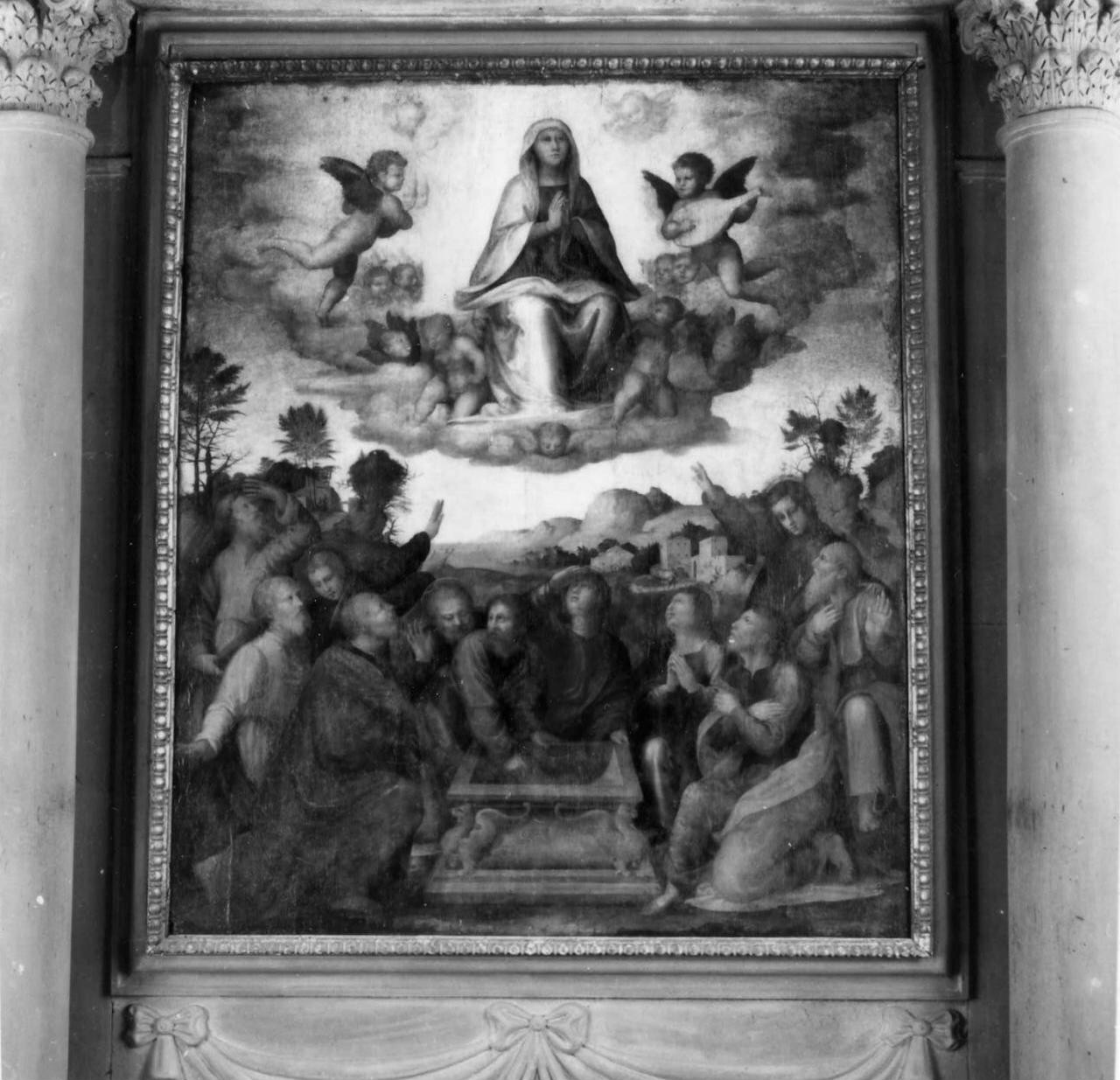 Assunzione della Vergine (dipinto) di Volponi Giovanni Battista detto Scalabrino (attribuito) (sec. XVI)