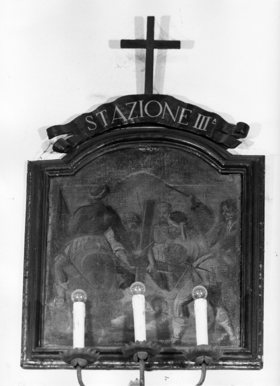 stazione III: Gesù cade sotto la croce la prima volta (Via Crucis) - ambito toscano (fine/inizio secc. XVIII/ XIX)