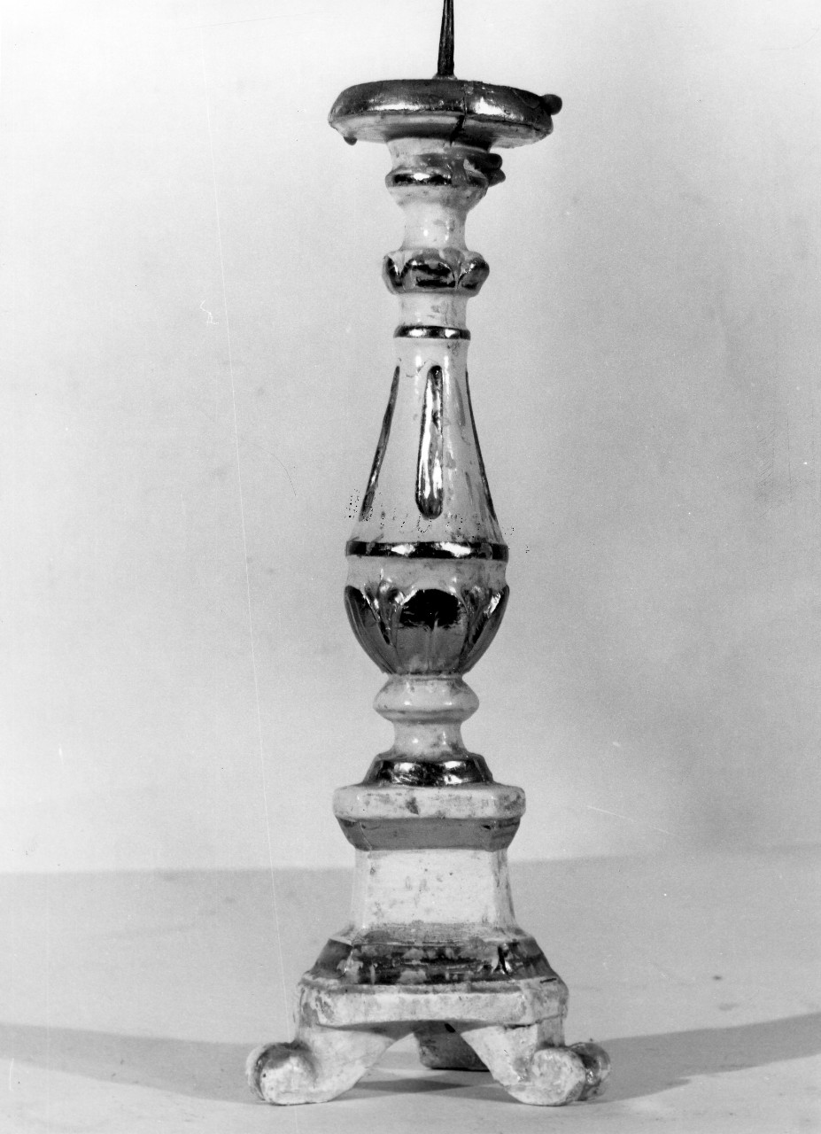 candeliere, serie - bottega toscana (fine/inizio secc. XVIII/ XIX)