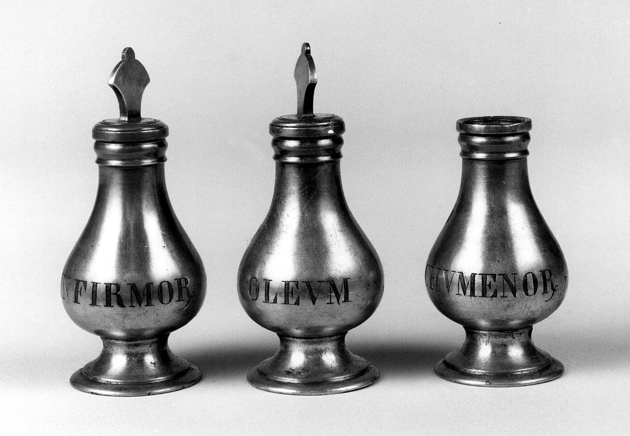 vasetti per oli santi, serie - manifattura fiorentina (sec. XVIII)