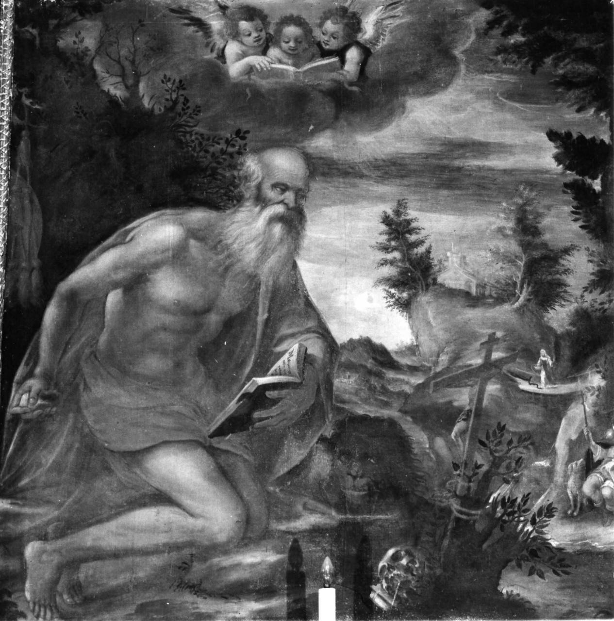 San Girolamo penitente nel deserto (dipinto) - ambito toscano (fine sec. XVI)