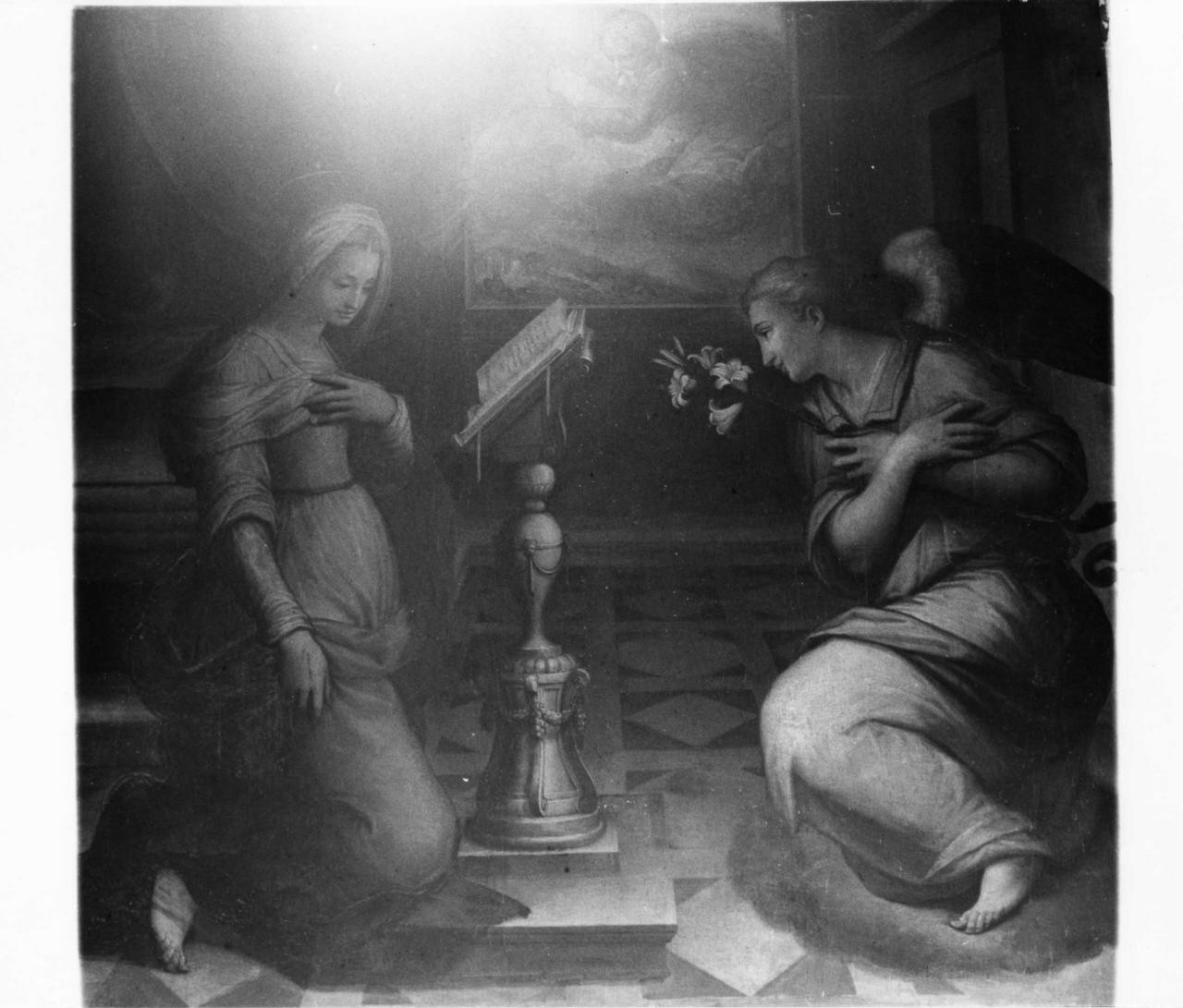 Annunciazione (dipinto) di Naldini Giovanni Battista (sec. XVI)