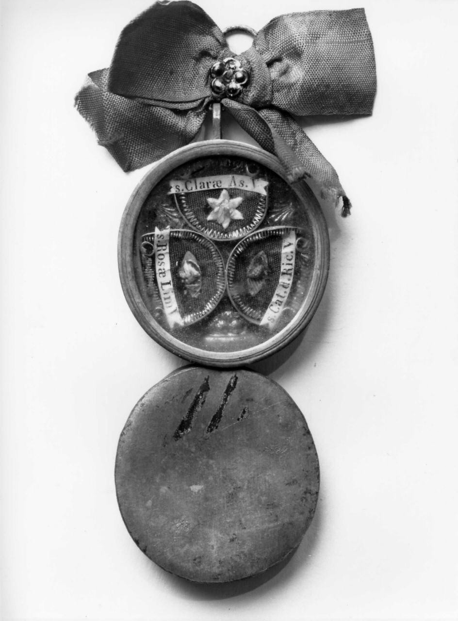 reliquiario a capsula - a medaglione, serie - produzione toscana (seconda metà sec. XVIII)