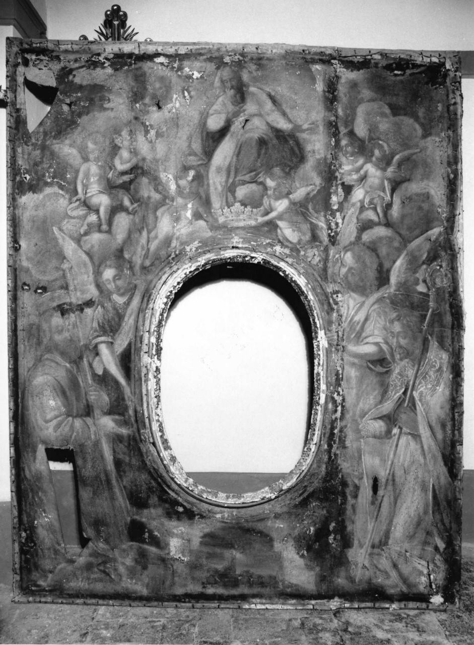 Dio Padre con angeli e santi (dipinto) - ambito toscano (sec. XVII)