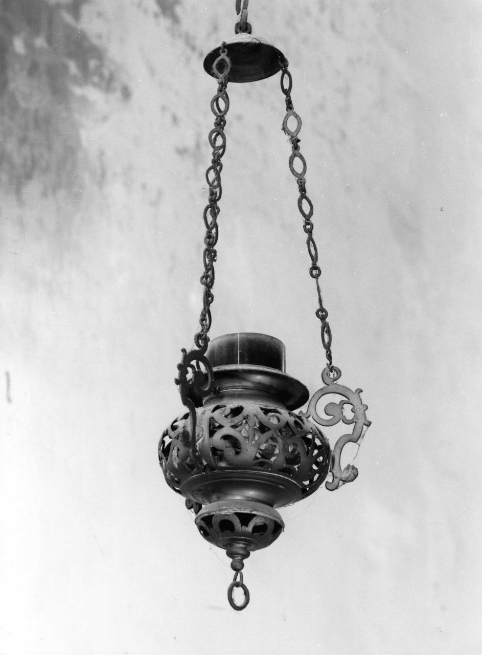 lampada pensile - produzione toscana (fine/inizio secc. XVII/ XVIII)