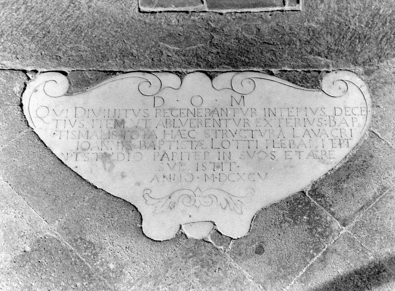 lapide documentaria - produzione toscana (sec. XVII)