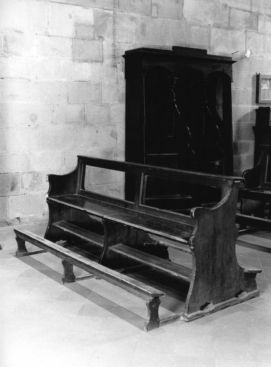 panca con inginocchiatoio, serie - bottega toscana (fine/inizio secc. XVIII/ XIX)
