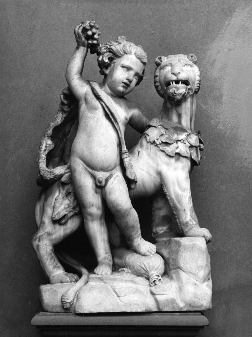 putto con pantera (scultura) di Barbieri Vittorio (sec. XVIII)