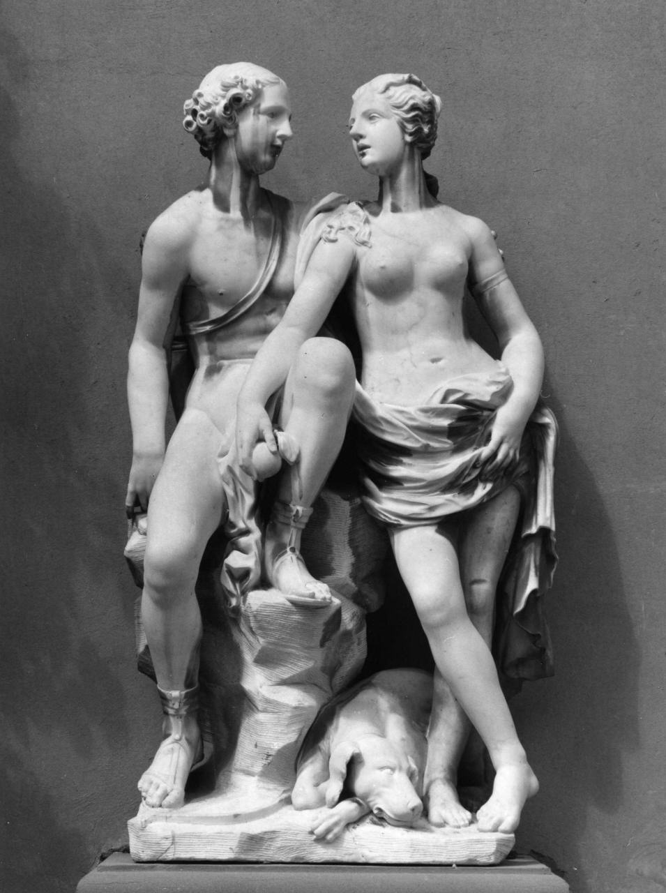 Venere e Adone (scultura) di Barbieri Vittorio (sec. XVIII)