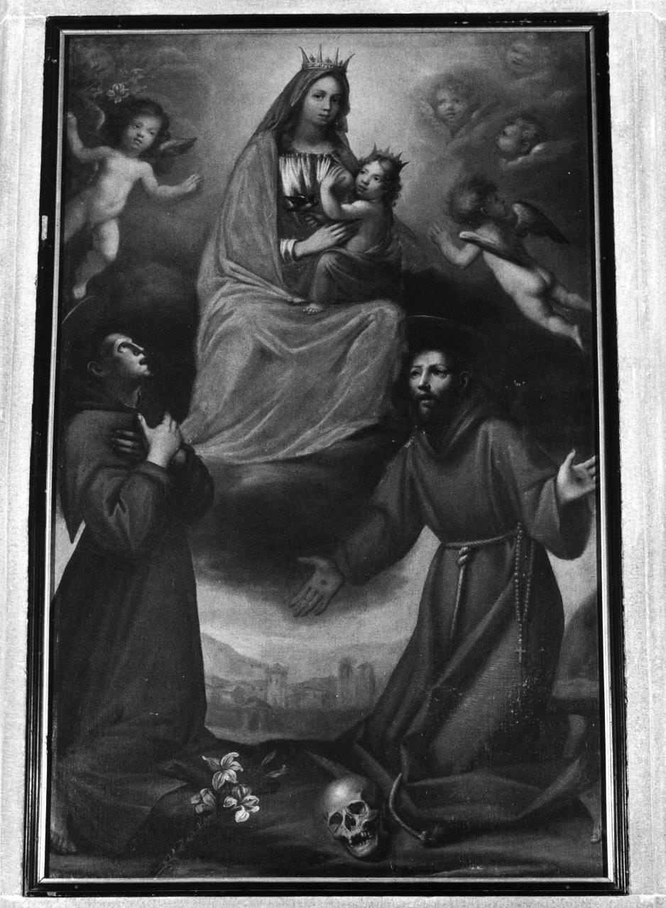 Madonna con Bambino, San Francesco d'Assisi e Sant'Antonio da Padova (dipinto) - ambito fiorentino (sec. XVII)