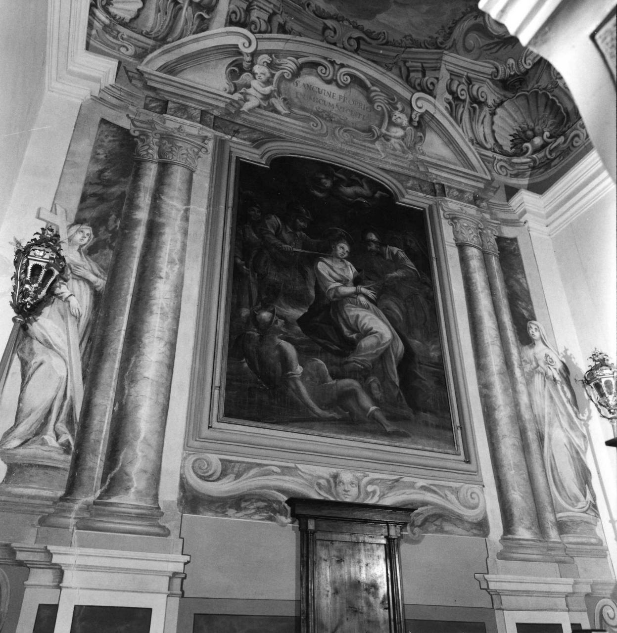 finta architettura con Fede e Speranza (dipinto) - ambito fiorentino (sec. XVIII)