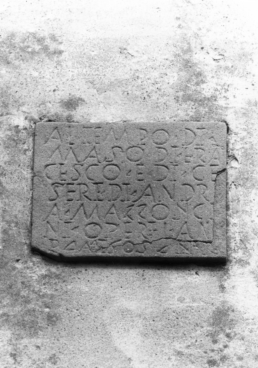 lapide commemorativa - bottega toscana (sec. XVII)