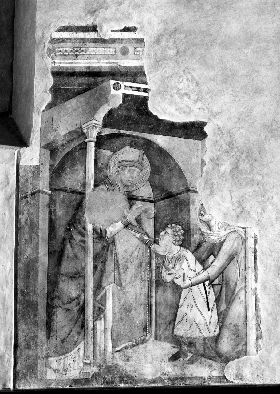 San Biagio guarisce un fanciullo (dipinto, frammento) di Maestro del 1310 (attribuito) (primo quarto sec. XIV)