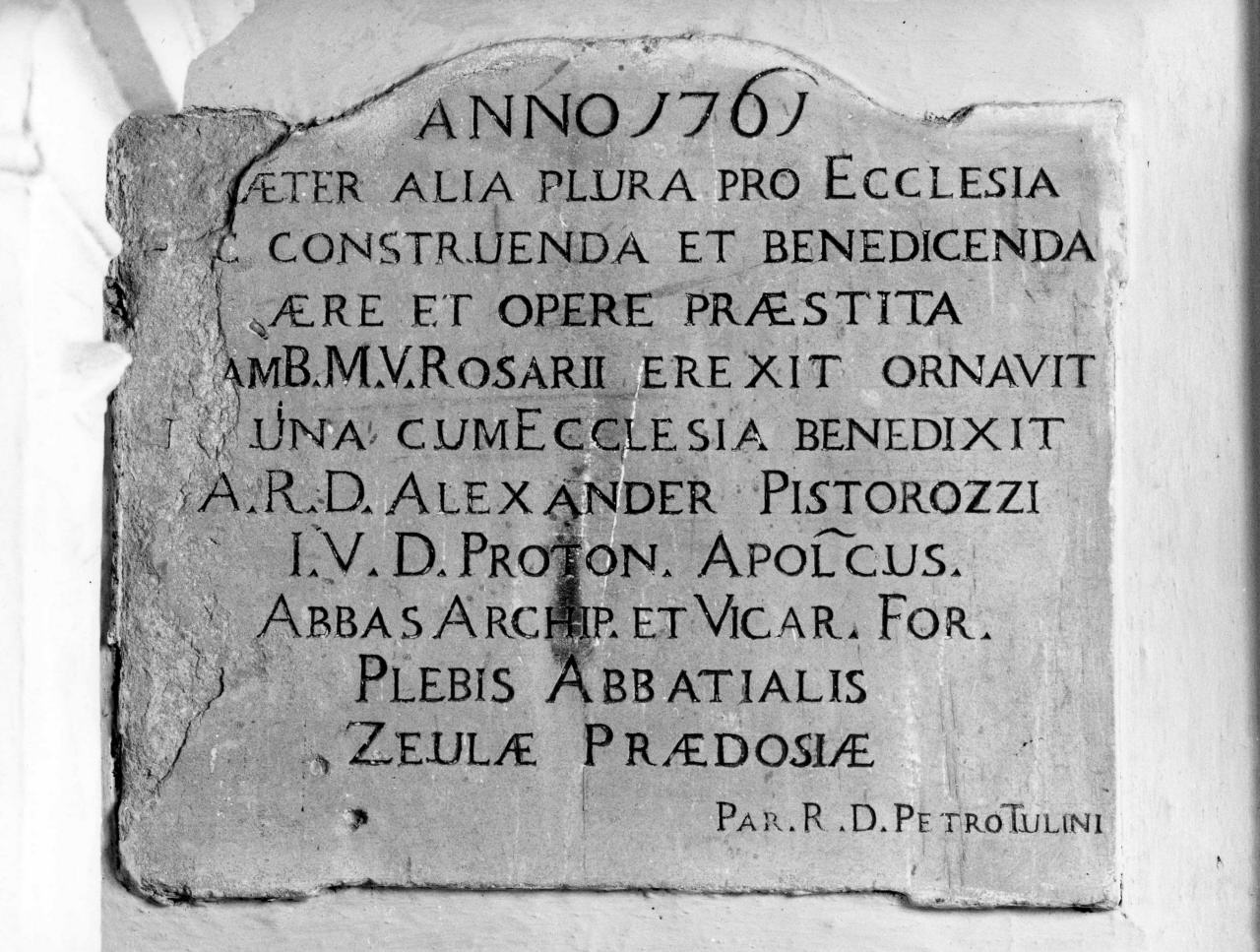 lapide commemorativa - bottega toscana (sec. XVIII)