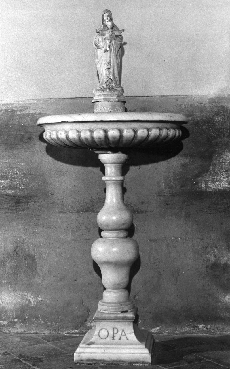 acquasantiera - a fusto - ambito toscano (metà sec. XVI)