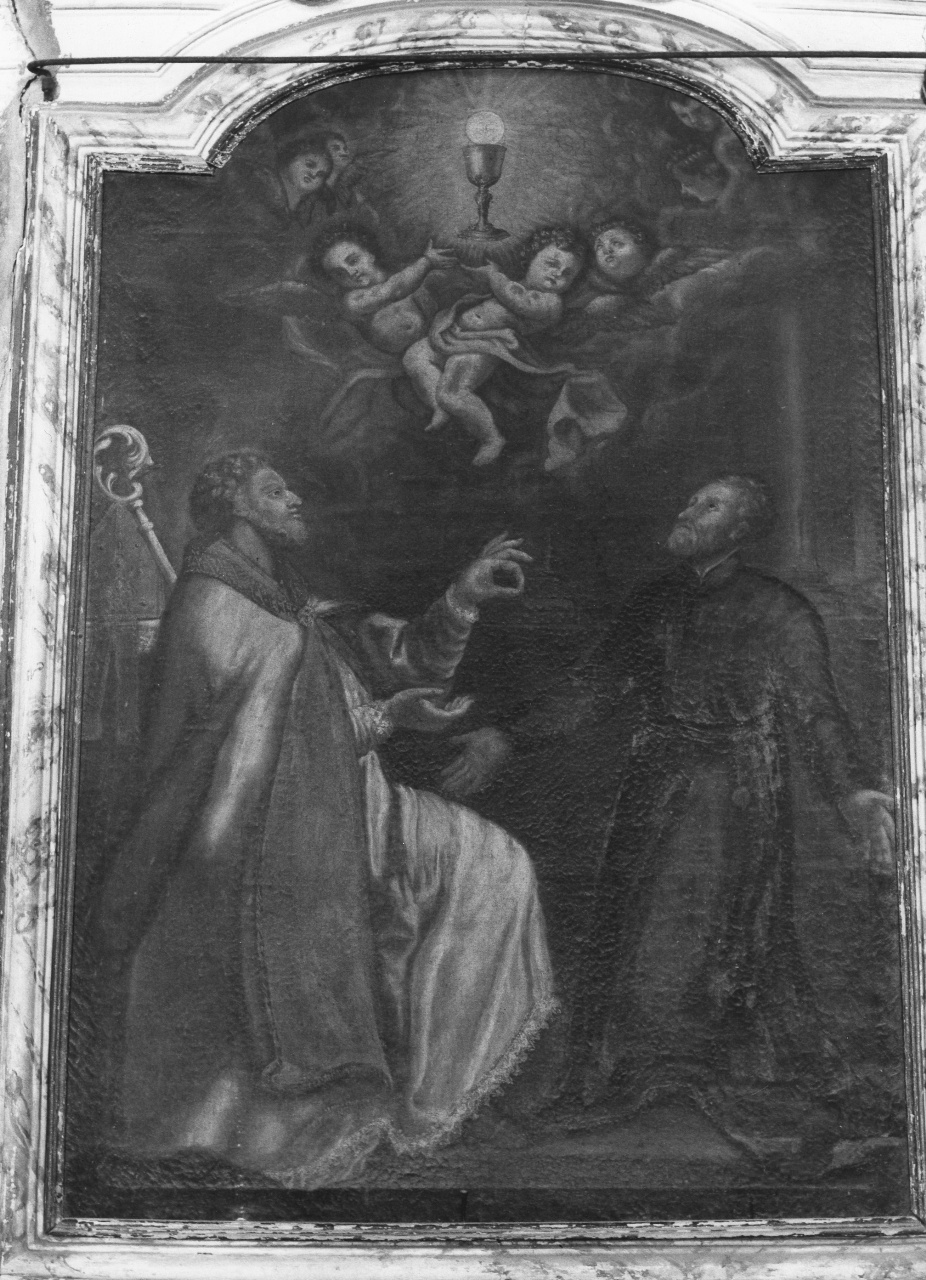 Santi in adorazione del calice eucaristico (pala d'altare) - ambito toscano (prima metà sec. XVIII)