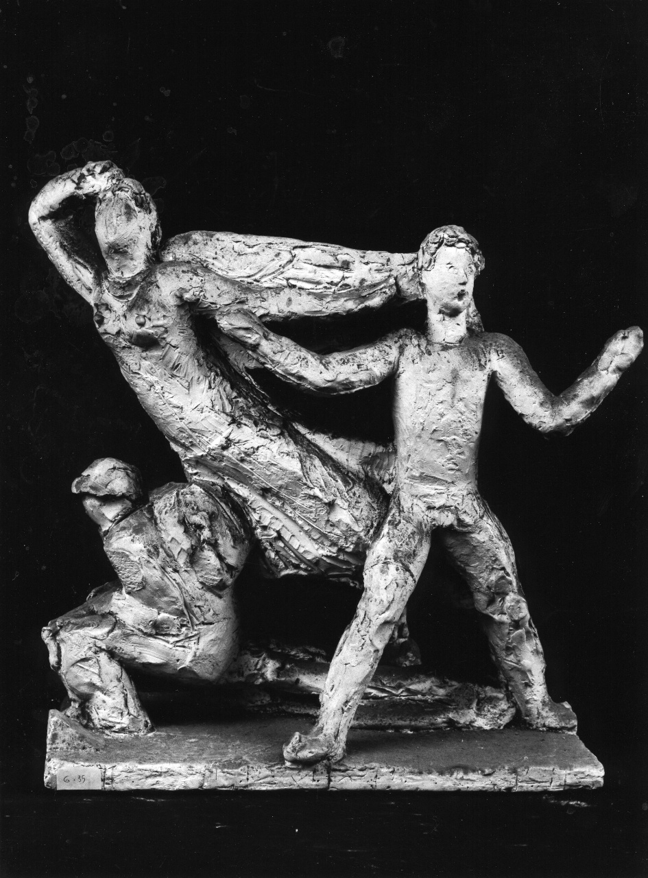 Soldato, Vittoria alata ed Eroe nudo, figure allegoriche (statuetta) di Andreotti Libero (sec. XX)