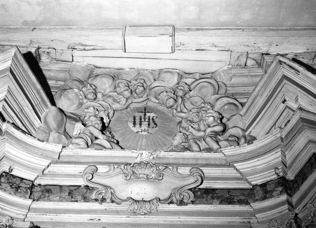 angeli con monogramma cristologico (rilievo) - ambito toscano (sec. XVII)