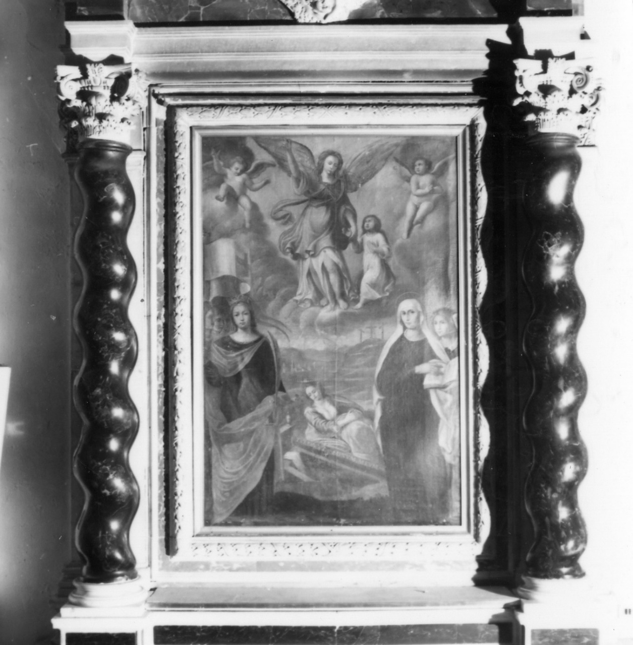 angelo custode e Santi (dipinto) - ambito toscano (fine/inizio secc. XVI/ XVII)