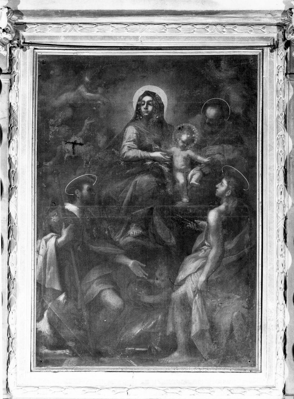 Sacra Famiglia con Santi (dipinto) - ambito toscano (fine/inizio secc. XVII/ XVIII)