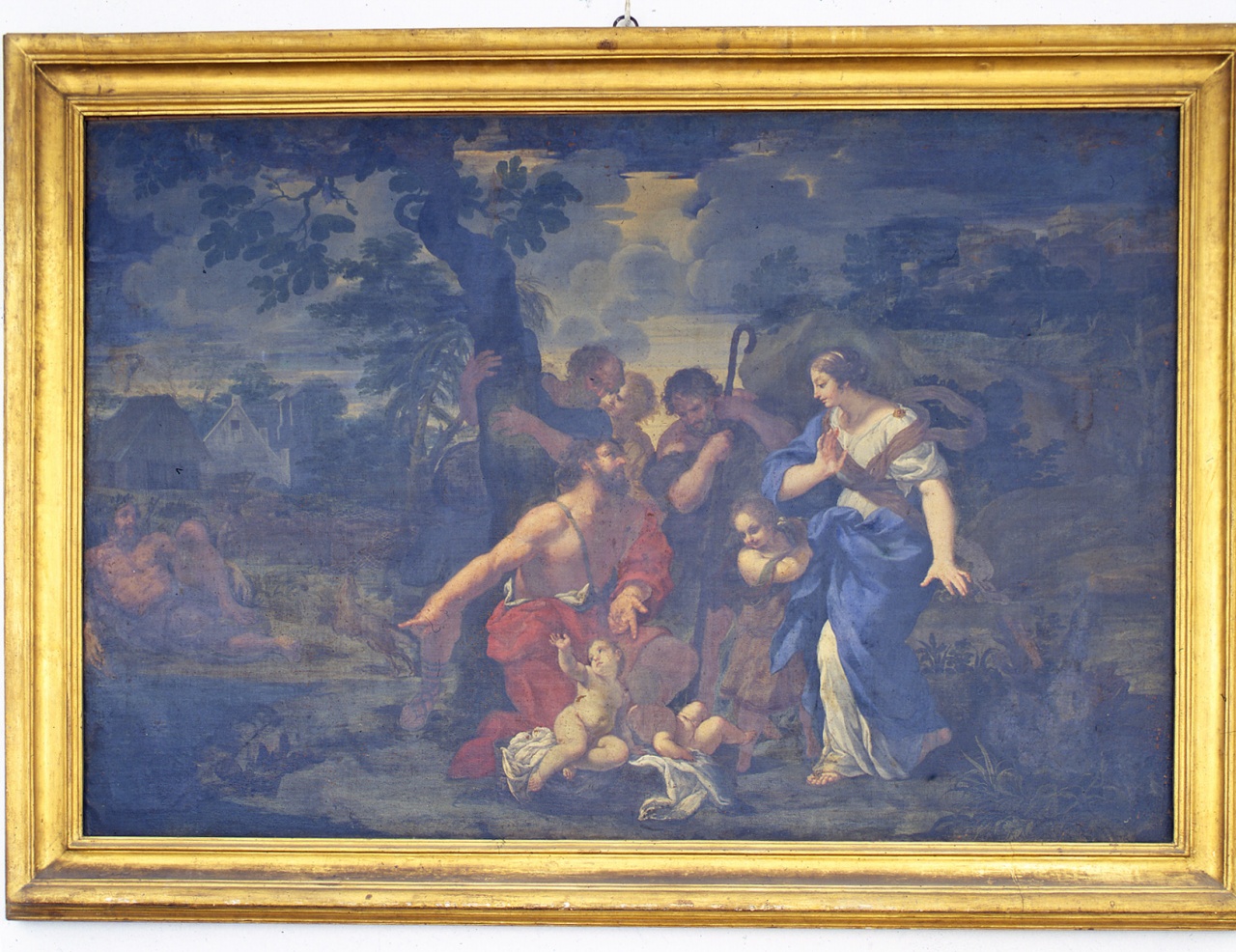 Mosè salvato dalle acque (dipinto) - ambito romano (ultimo quarto sec. XVII)