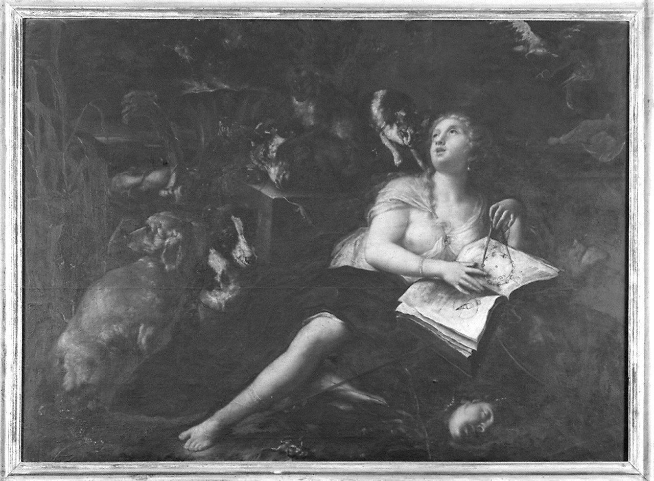 figura allegorica con compasso e animali, figura allegorica femminile (dipinto) - ambito toscano (ultimo quarto sec. XVII)