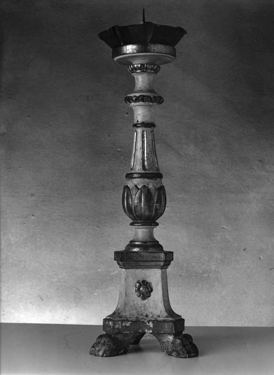 candeliere d'altare, serie - bottega toscana (prima metà sec. XIX)