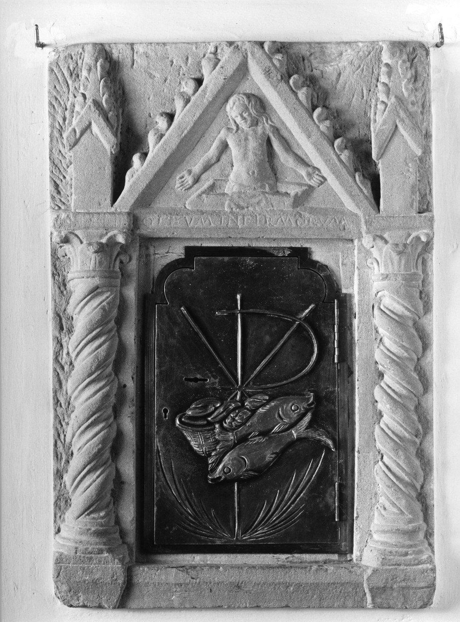 Cristo in pietà (mostra di tabernacolo) - bottega toscana (metà sec. XIV)