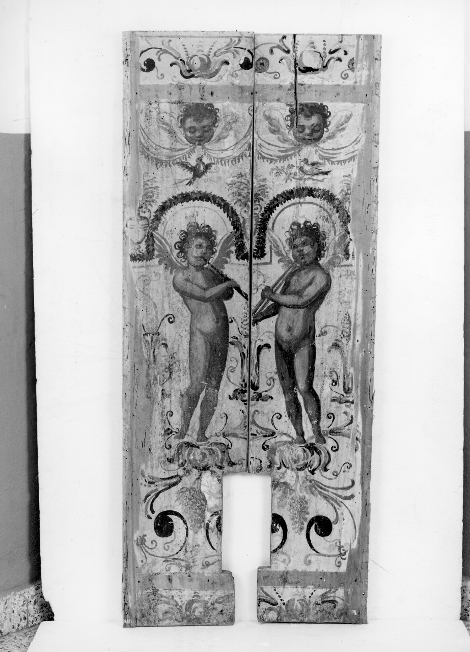 angeli musicanti (anta di armadio, pendant) - ambito fiorentino (prima metà sec. XVII)