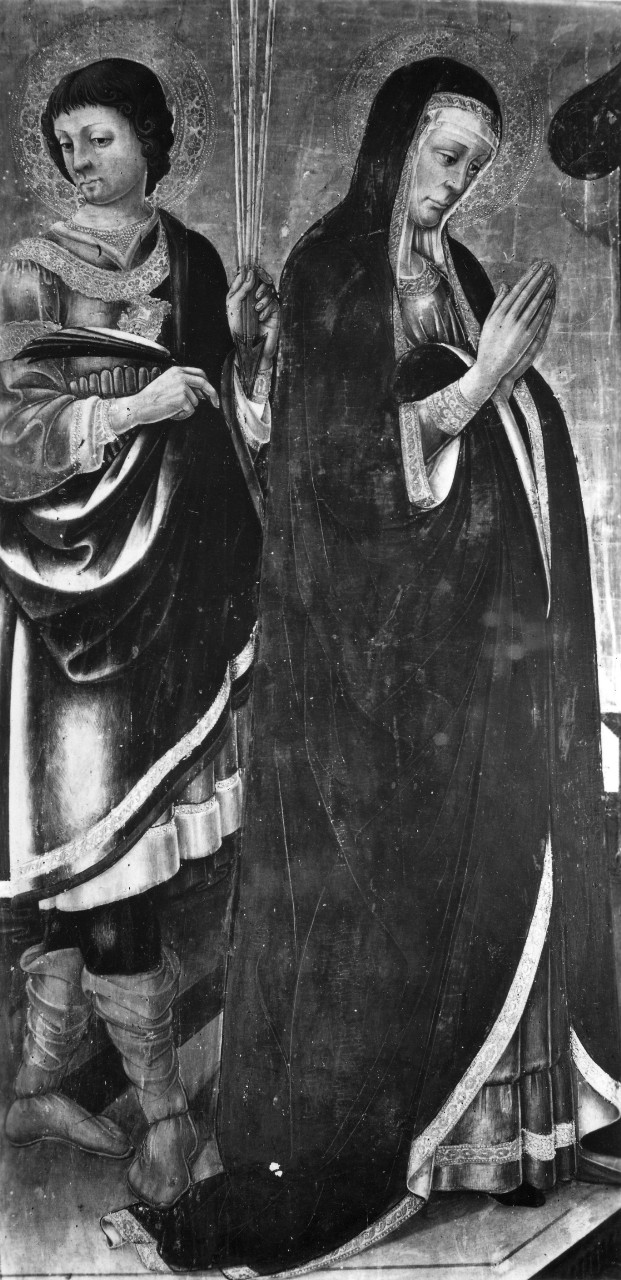 Madonna con San Sebastiano (dipinto, frammento) di Neri di Bicci (sec. XV)