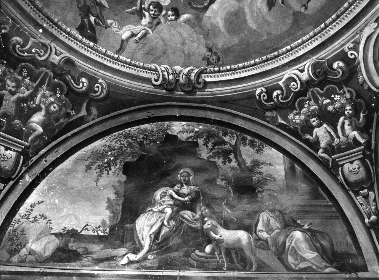 Sacra Famiglia con San Giovanni Battista bambino (dipinto) - ambito toscano (sec. XVIII)