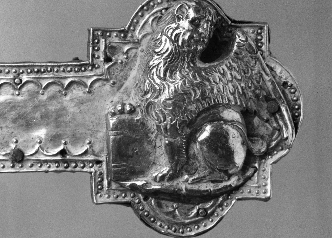 Agnus Dei tra i simboli degli evangelisti (croce d'altare) - bottega toscana (inizio sec. XV)