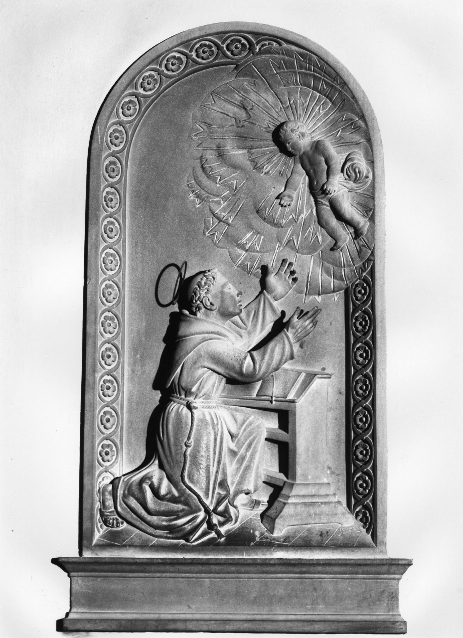 apparizione di Gesù Bambino a Sant'Antonio da Padova (paliotto) di Santelli Giuseppe (prima metà sec. XX)