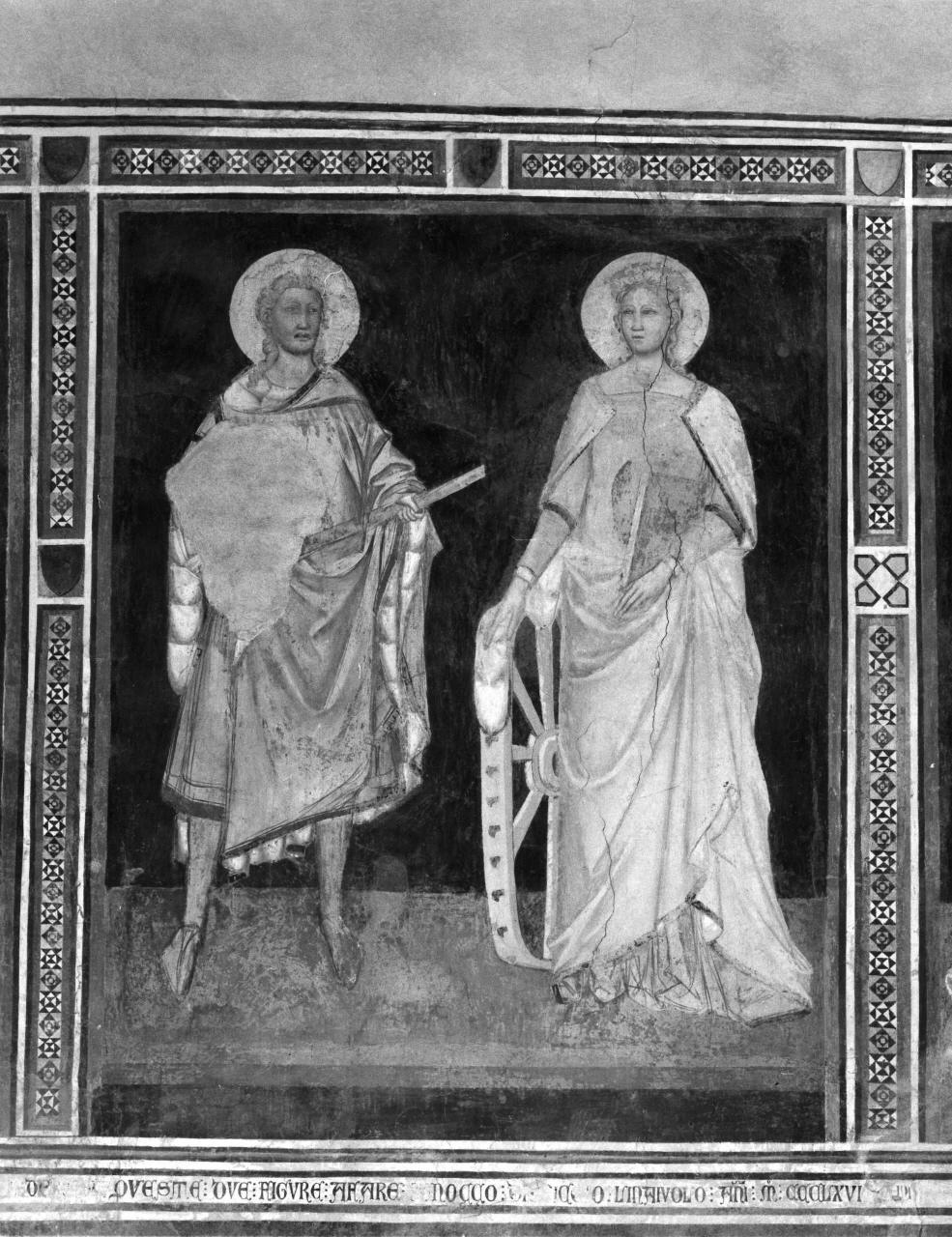 san Giuliano l'Ospedaliere e santa Caterina (dipinto) di Nelli Pietro (sec. XIV)
