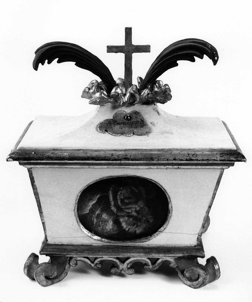 reliquiario a teca - a urna, serie - bottega toscana (prima metà sec. XVIII)