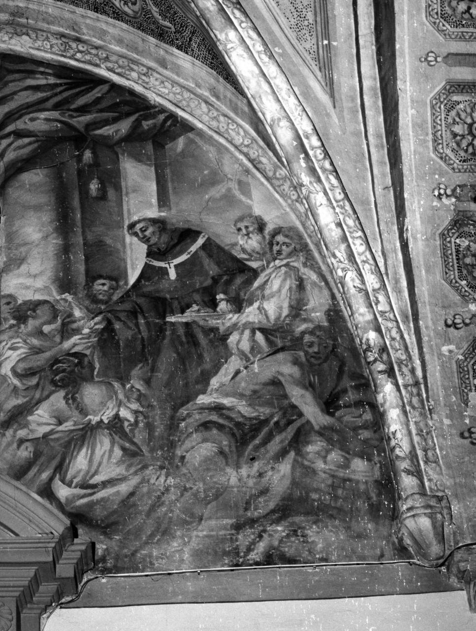 San Tommaso da Villanova distibuisce l'elemosina ai poveri (dipinto) di Nannetti Niccolò (attribuito) (prima metà sec. XVIII)